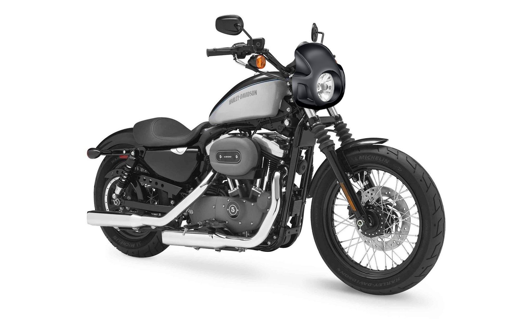 Viking Strider Sport Motorcycle Fairing For Harley Sportster 1200 Nightster XL1200N Gloss Black Fairing on Bike View @expand