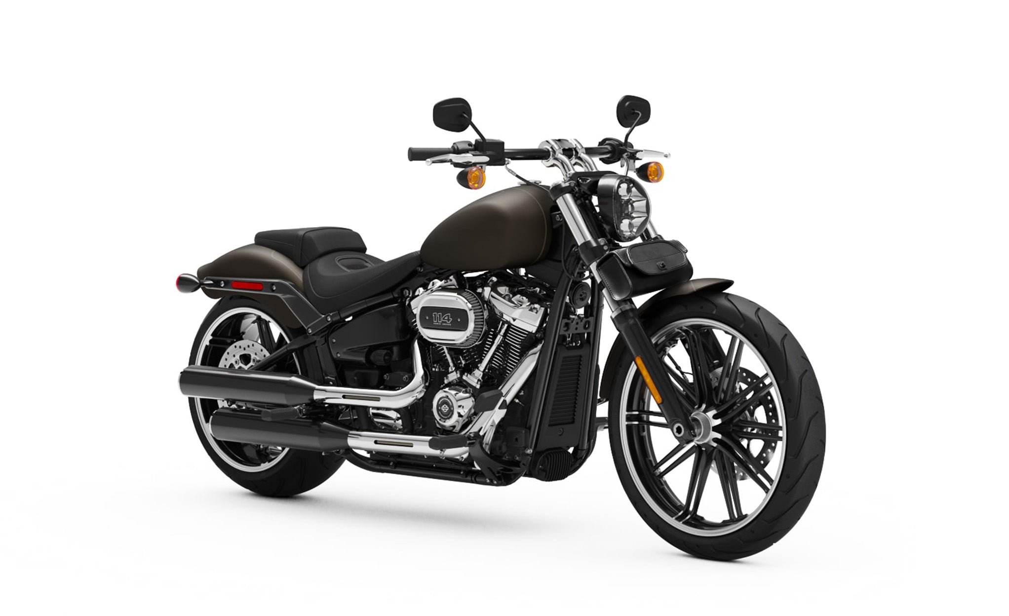 3L - Twist Essential Leather Motorcycle Handlebar Bag on Bike View @expand