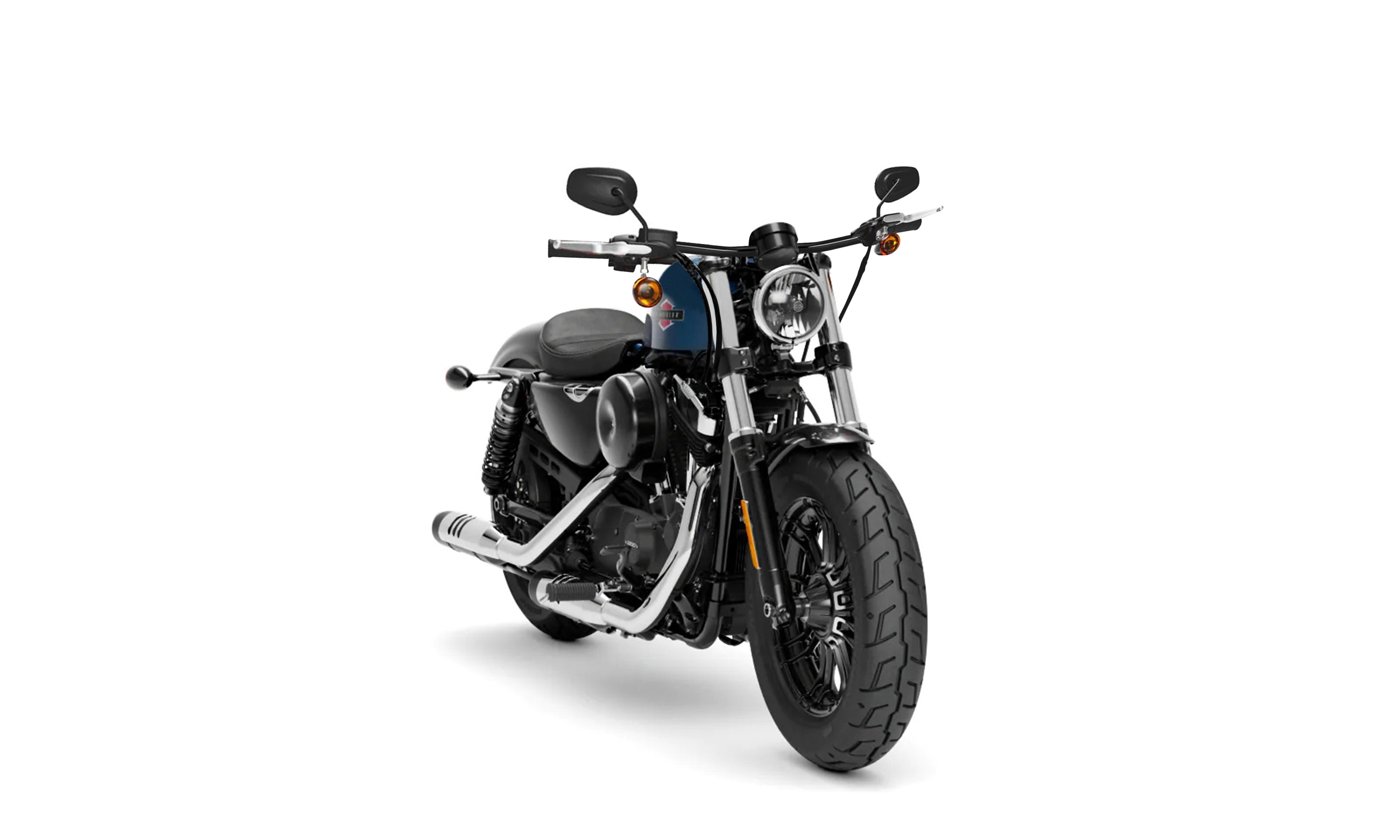 Viking Iron Born Drag Handlebar For Harley Sportster Forty Eight Gloss Black Handlebar on Bike @expand